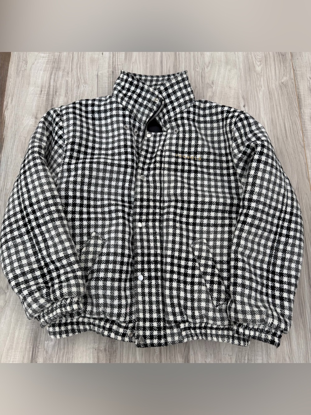 YoungLA Black and White Houndstooth Shirt Jacket